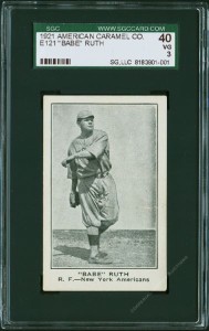 Babe Ruth E121 Baseball Card Babe Ruth American Caramel Baseball Card 1921 E121