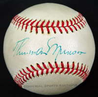 Thurman Munson Autographed Signed 3X5 Index Card New York Yankees