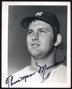 Thurman Munson signed photo | black and white Thurman Munson Autographed Photo