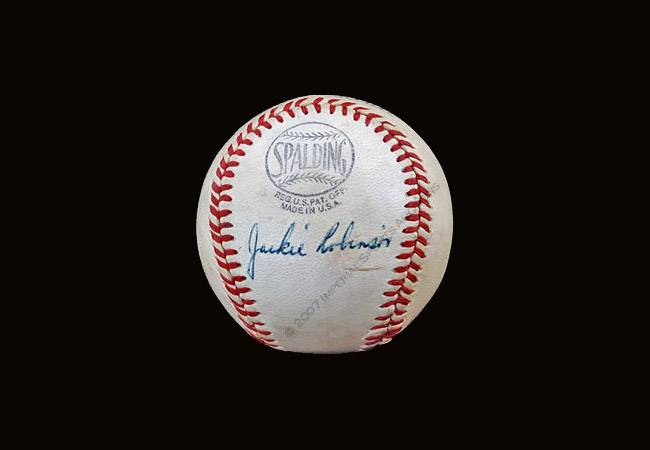 Jackie Robinson single signed baseball (JSA LOA)