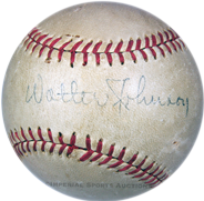 Walter Johnson Autographed Baseball