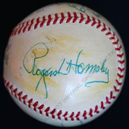 Autographed Rogers Hornsby baseball