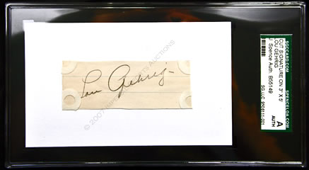 Lou Gehrig Cut Signature Autograph