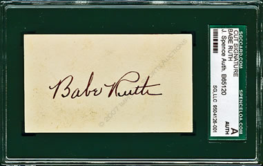 Babe Ruth Cut Signature Autograph